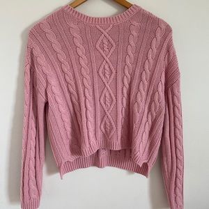 Stylish Pink Wool Sweater